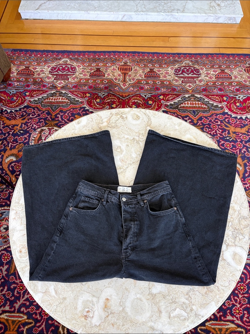 Free People We The Free Extra Wide-Leg  Jeans - Doppelgänger (Black Denim) - Picture 5 of 14